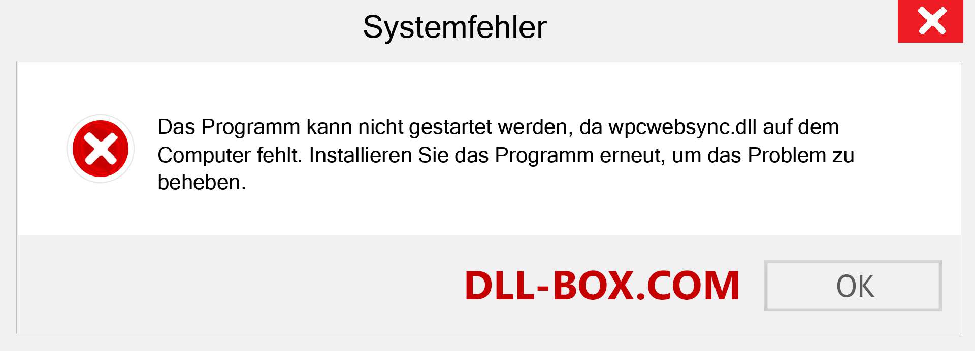 wpcwebsync.dll-Datei fehlt?. Download für Windows 7, 8, 10 - Fix wpcwebsync dll Missing Error unter Windows, Fotos, Bildern