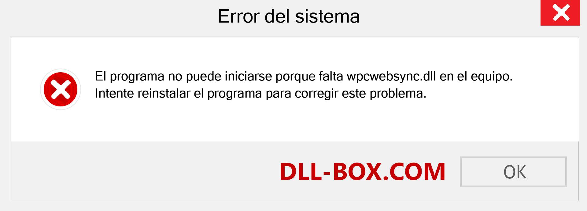 ¿Falta el archivo wpcwebsync.dll ?. Descargar para Windows 7, 8, 10 - Corregir wpcwebsync dll Missing Error en Windows, fotos, imágenes